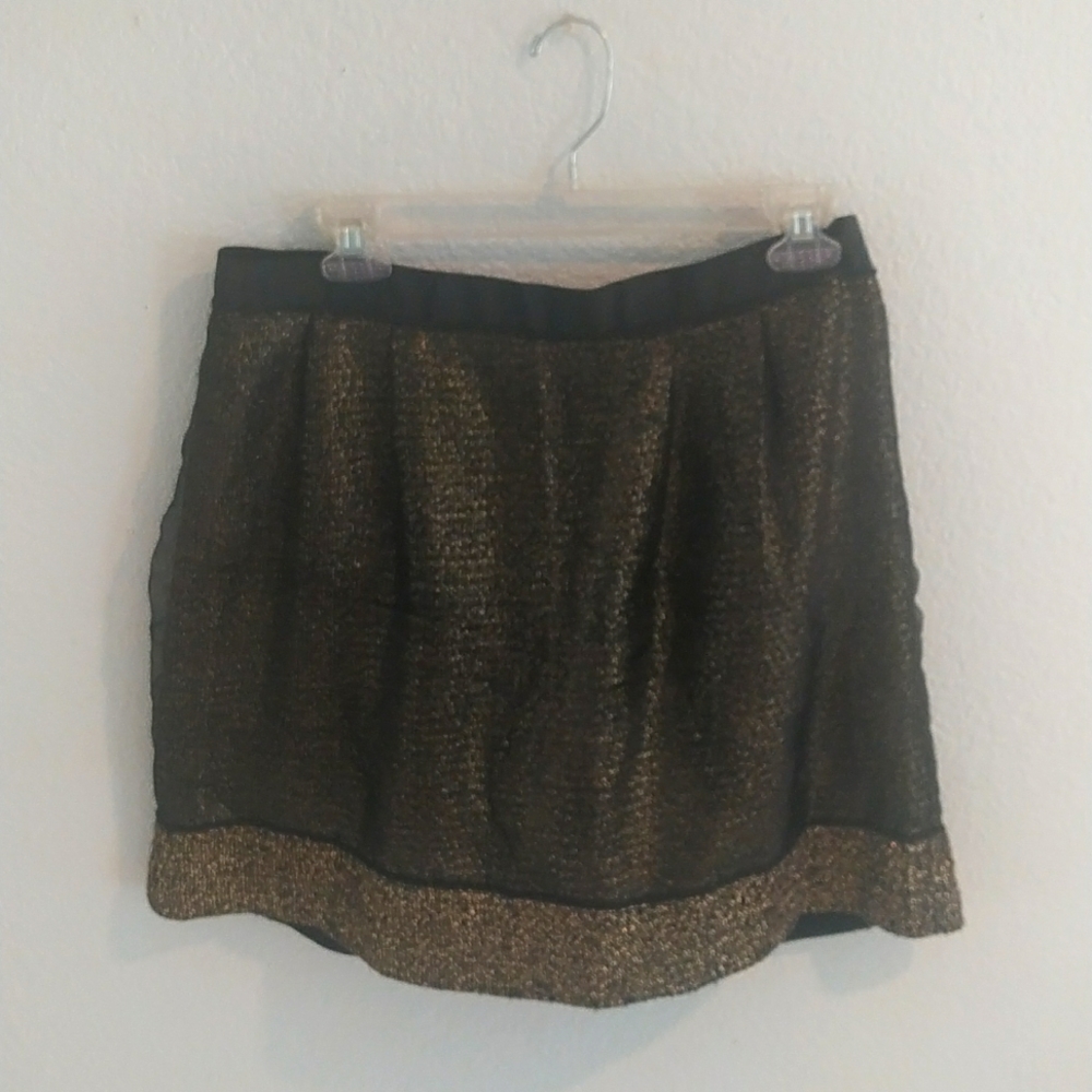 Ann Taylor Loft Black & Gold Skirt, sz 12